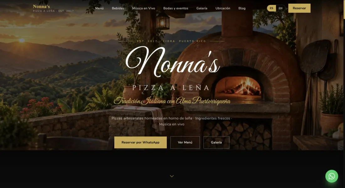 Homepage preview of Nonna’s Pizza