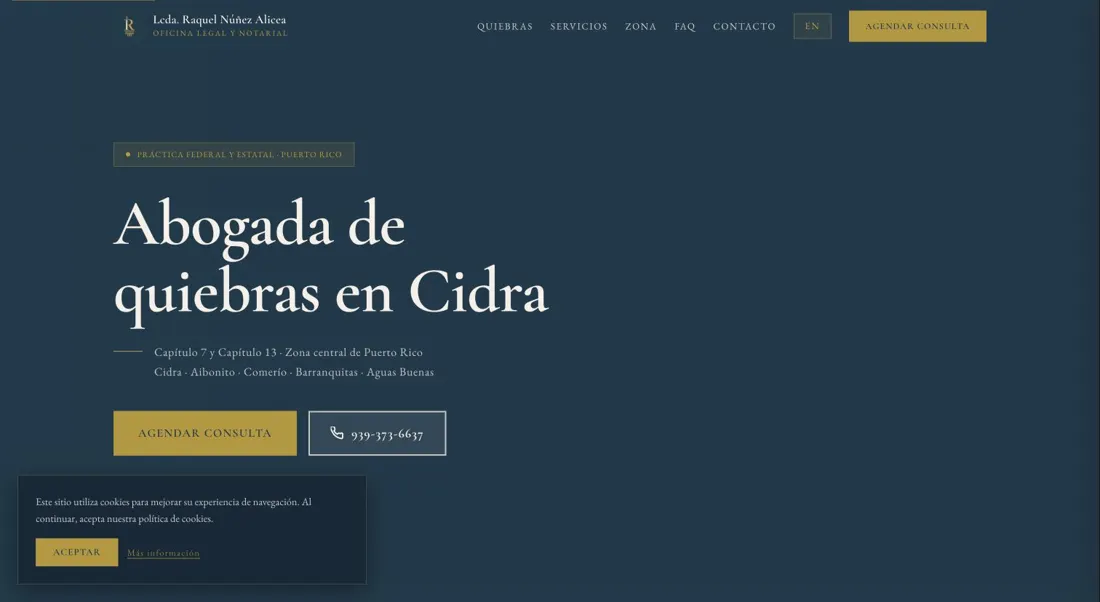 Homepage preview of Raquel Núñez · Legal & Notarial