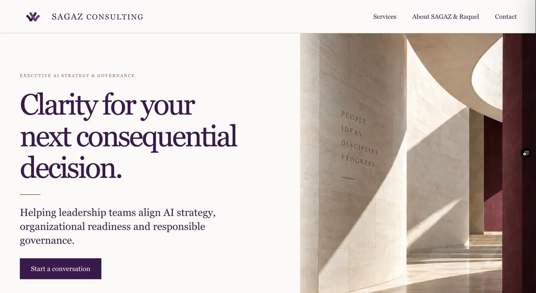 Homepage preview of SAGAZ Consulting
